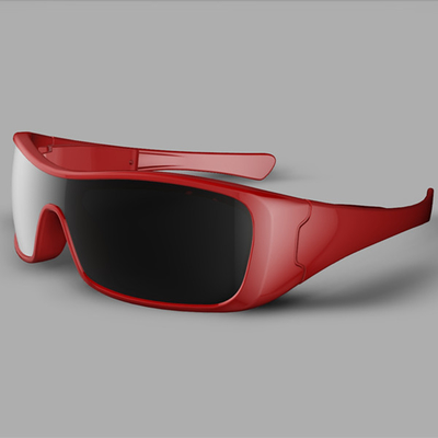 Αδιάβροχα γυαλιά ηλίου κασκών Bluetooth ακουστικών MP3 με το κόκκινο πλαίσιο/τον πολωμένο φακό